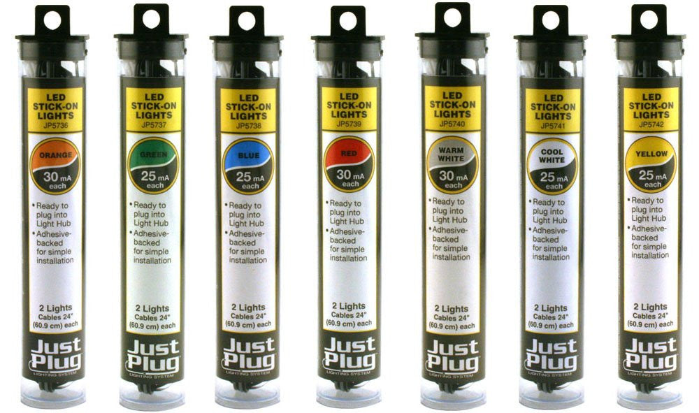 Woodland Scenics JP5736 Just Plug Lighting System - Orange LED Stick-On Lights - 2 per pack