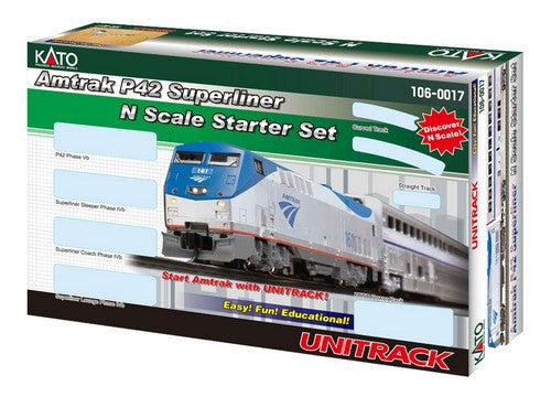 Kato N 106-0017 Amtrak Superliner Phase IVb Passenger Starter Set with P42 Locomotive