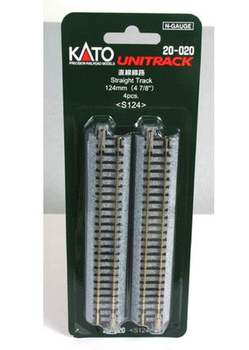 Kato N 20-020 Unitrack Straight Track 124mm 4-7/8" - 4 pieces