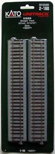 Kato HO Unitrack 2-160 Straight Track 227mm 8 15/16" 2 pieces