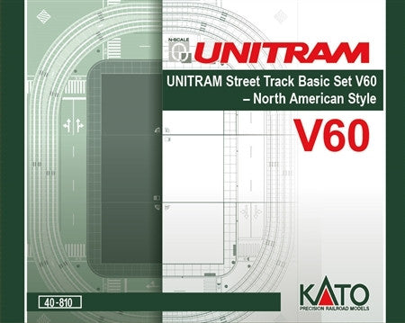 Kato N 40-810 V60 UNITRAM Street Track System Basic Oval Set North American Style