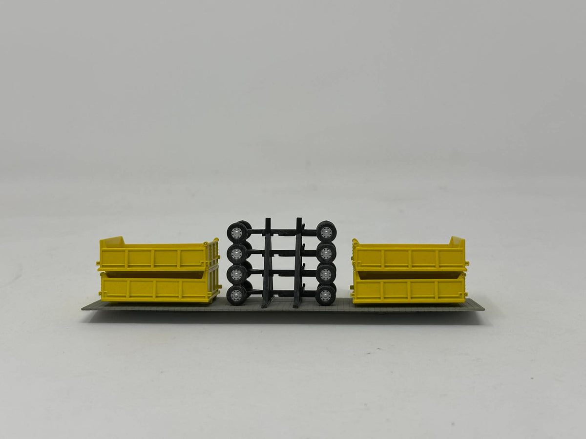 Ertl Collectibles HO 4085 KD Grain Boxes W/Running Gear Flatcar Load