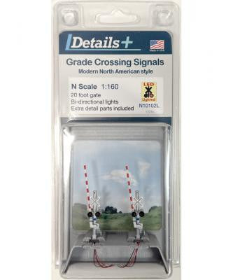 Details Plus N N10102L Grade Crossing Signal w/20-ft Gate LED Lighted 1-Pair