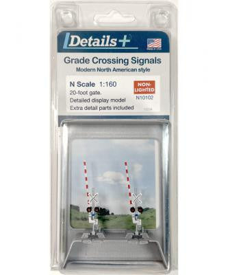 Details Plus N N10102 Grade Crossing Signal w/20-ft Gate Non Lighted 1-Pair