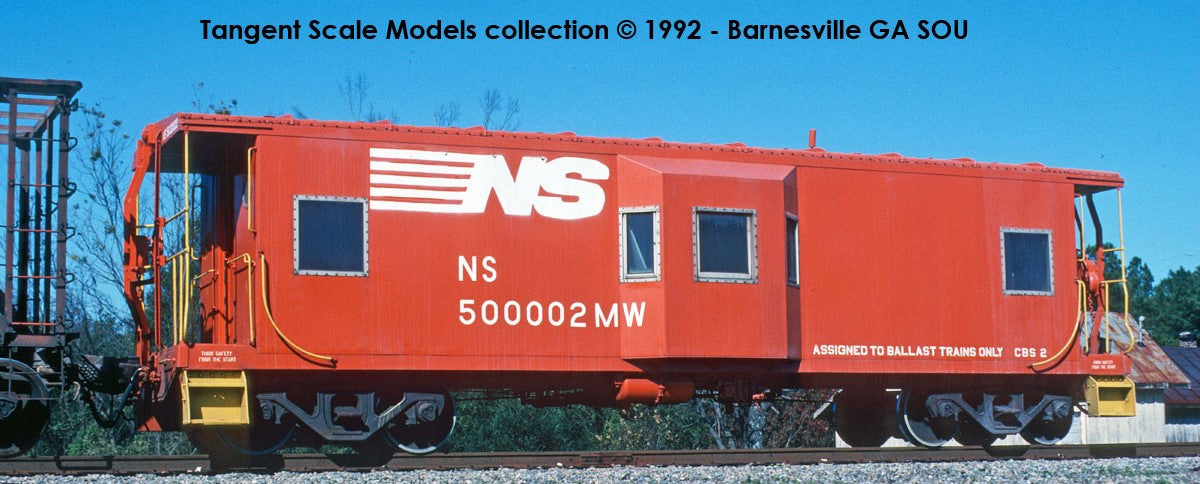 Tangent Scale Models HO 60615-01 Southern Railway Gantt Bay Window Caboose Norfolk Southern 'MOW Ballast Train Service 1992' NS #500002MW