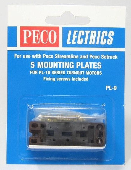 Peco PL-9 Mounting Plates for PL-10 Series Turnout Motor 5-Pack