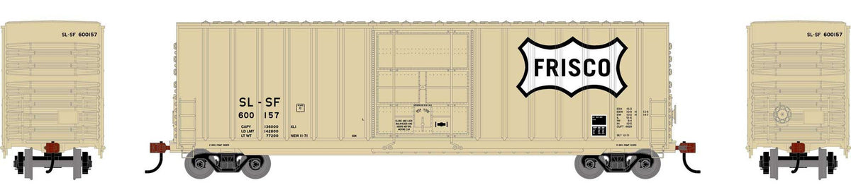 Athearn Roundhouse HO RND-2090 50' Exterior Post High Cube Plug Door Box Car Frisco SL-SF #600157