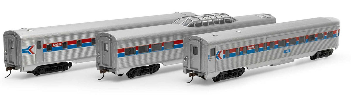 Athearn Roundhouse HO RND79121 Streamline Passenger Car Amtrak AMTK 3-Pack