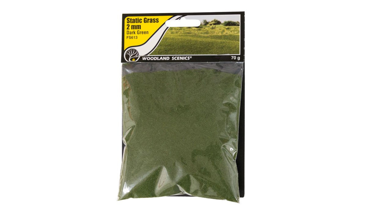 Woodland Scenics FS613 Static Grass 2 mm Dark Green