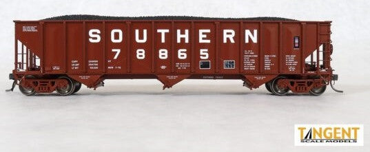 Tangent Scale Models HO 24210-01 Pullman-Standard PS 3526 100T Triple Coal Hopper Southern Railway 'Brown Delivery 1975+' SOU #78800