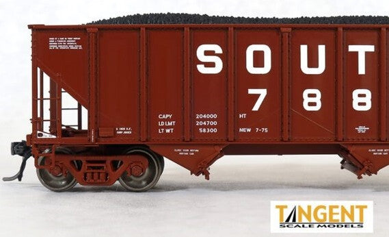 Tangent Scale Models HO 24210-01 Pullman-Standard PS 3526 100T Triple Coal Hopper Southern Railway 'Brown Delivery 1975+' SOU #78800