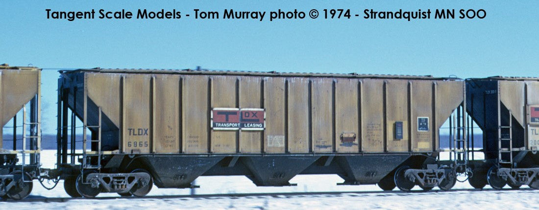 Tangent Scale Models HO 21041-05 Pullman-Standard PS-2 4427 High Side Covered Hopper TLDX 'Delivery Yellow Lease 3-1967' TLDX #6884