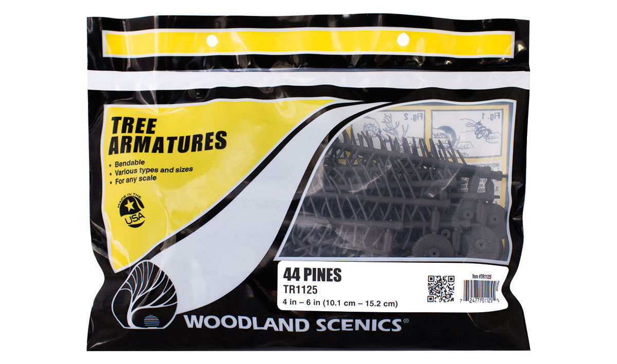 Woodland Scenics TR1125 Tree Armatures Kit - Pine - 44/pkg from 4" - 6"