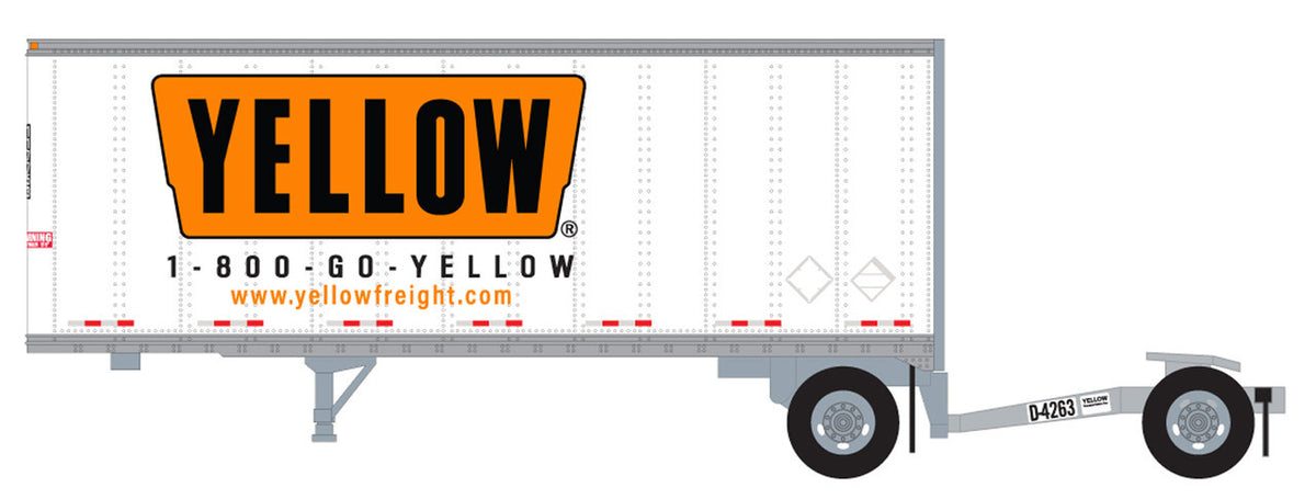 Trainworx N 42885-05 28' Pup Van Trailer with Converter Dolly Yellow #5 Billboard Lettering Logo