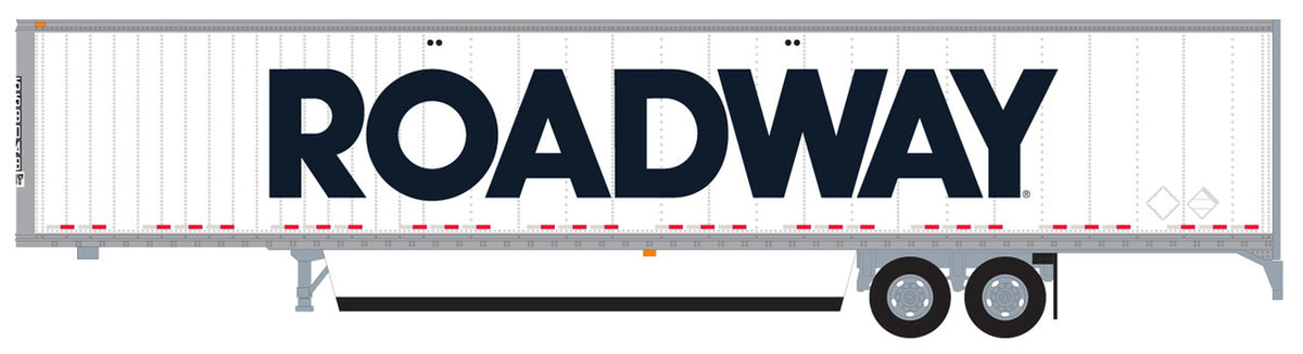 Trainworx N 45384-04 Hyundai 53' Dry Van Semi Trailer with Skirts Roadway #1 Billboard Block Lettering
