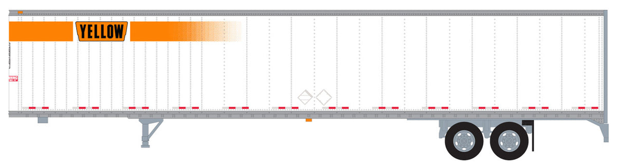Trainworx N 45385-07 Hyundai 53' Dry Van Semi Trailer Yellow #1 Orange Fading Stripe & Narrow Lettering Logo