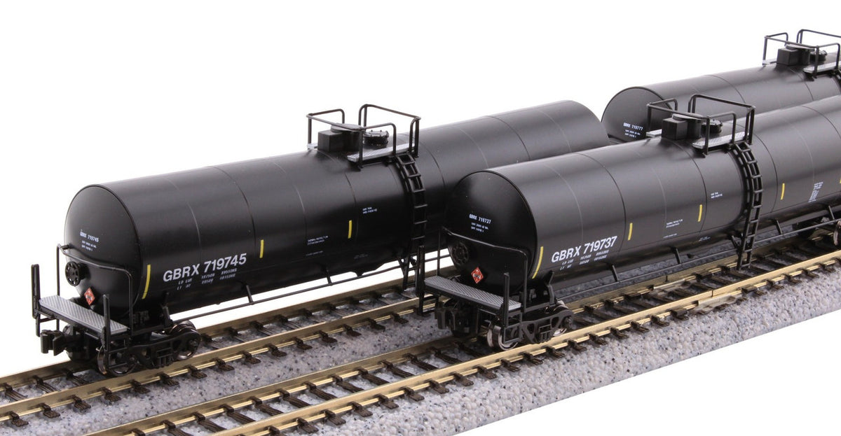 Kato N 106-4802 Greenbrier 30,500 Gallon Tank Car Greenbrier Leasing GBRX 8-Pack Set B