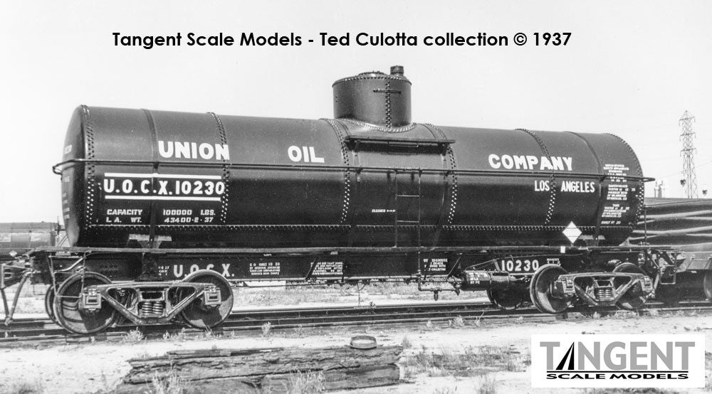 Tangent Scale Models HO 19072-11 General American 1917-design 10,000 Gallon Insulated Tank Car 'Union Oil of California 1937+' UOCX #10241