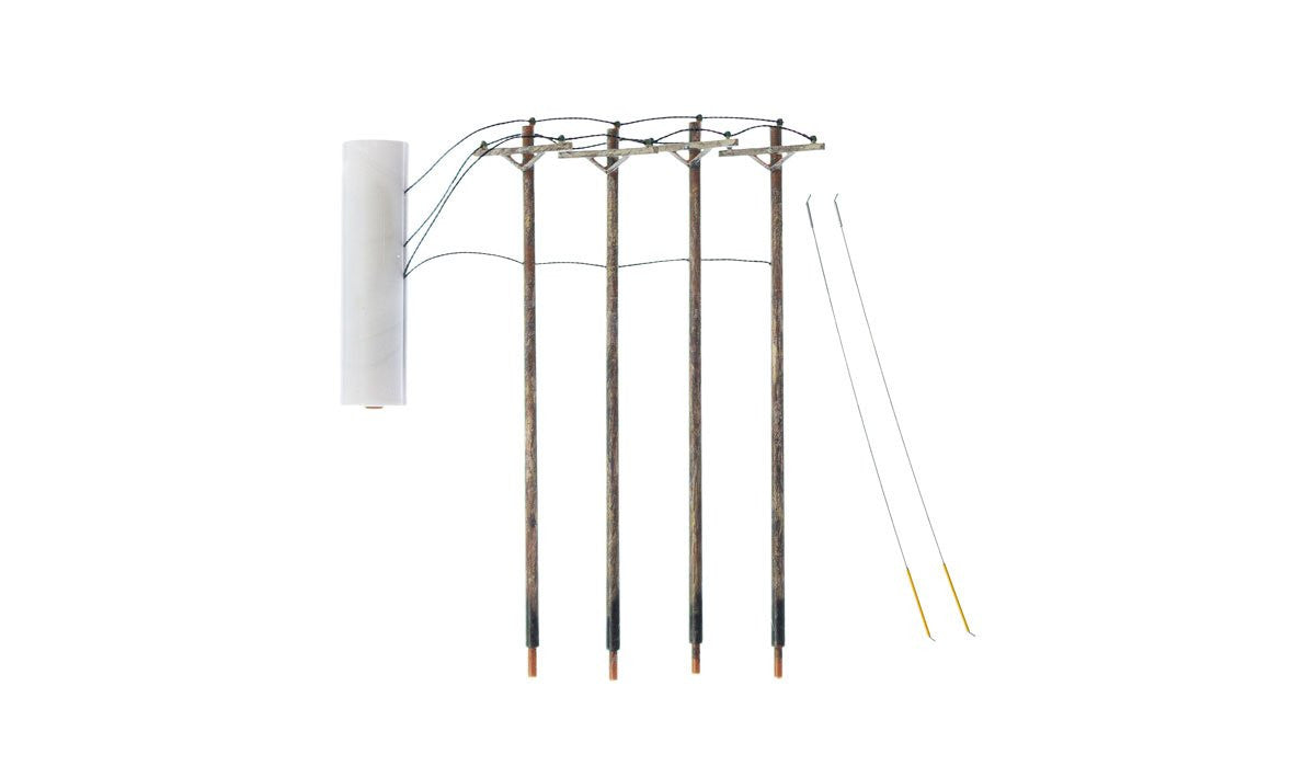 Woodland Scenics HO US2265 Pre-Wired Poles - Single Crossbar