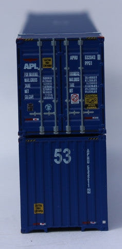 Jacksonville Terminal Company N 535006 Ocean 53' Corrugated Side Containers APL 'large Logo No Lift' Set #1 2-Pack