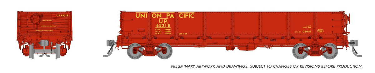 Rapido Trains Inc HO 163017A 40' Drop Bottom Gondola Union Pacific UP Single Car