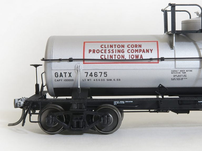 Tangent Scale Models HO 22121-01 GATC 1957-design 8000 Gal. Welded Tank Car Clinton Corn 'Original 1958+' GATX #74671