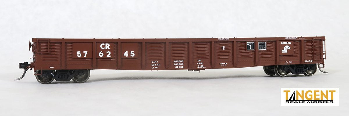 Tangent Scale Models HO 17014-12 PRR/PC Shops G43 Class 52'6" Corrugated Side Gondola Conrail 'G43A Repaint 1980' Mill Gondola CR #576210