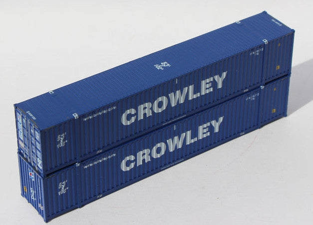 Jacksonville Terminal Company N 535077 Ocean 53' Corrugated Side Containers Crowley blue 'website' 2-Pack
