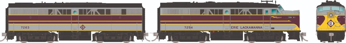 Rapido Trains Inc HO 37547 DCC/ESU LokSound V5 Equipped ALCo FA-1 + FB-1 Locomotive Set Erie Lackawanna "Grey & Maroon" EL #7254 + #7263