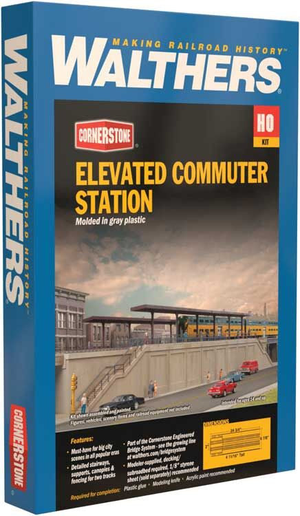 Walthers Cornerstone HO 933-4563 Elevated Commuter Station - Kit