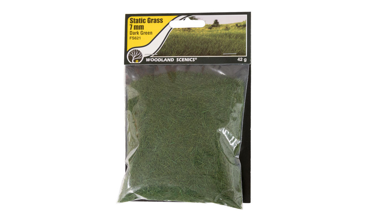 Woodland Scenics FS621 Static Grass 7 mm Dark Green