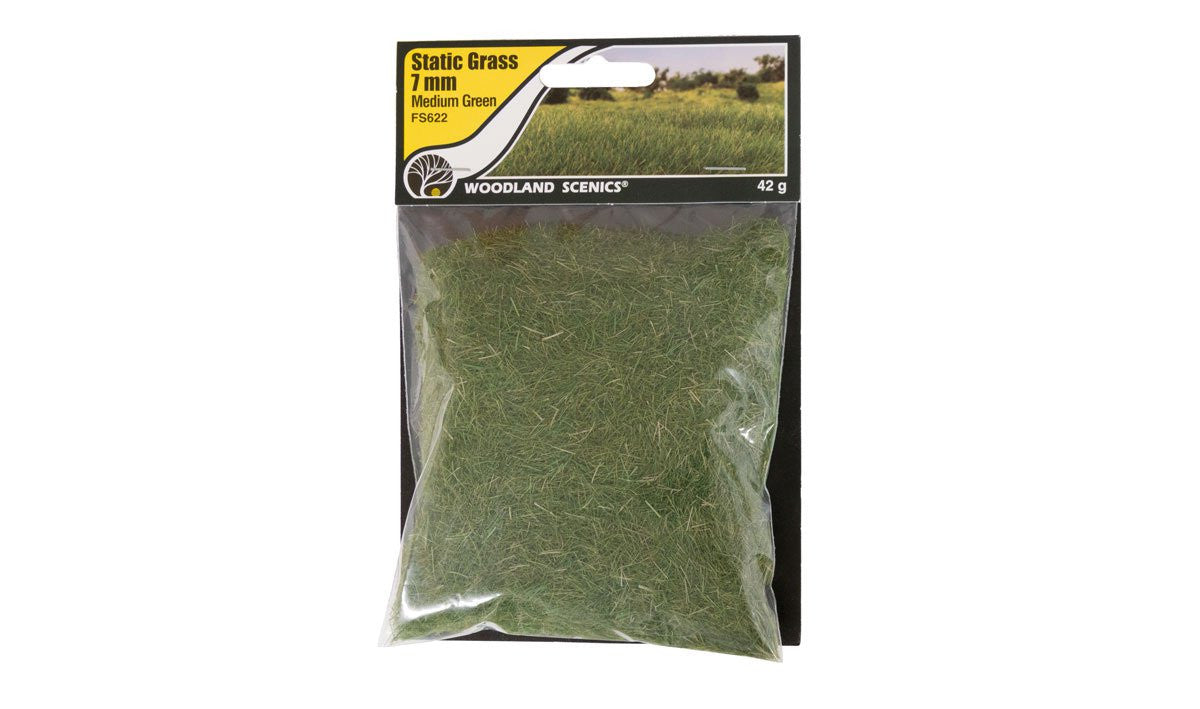 Woodland Scenics FS622 Static Grass 7 mm Medium Green