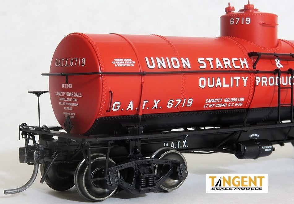 Tangent Scale Models HO 19017-05 General American GATC 8,000 Gallon 1917-Design Radial Course Tank Car 'Union Starch and Refining Company 1950+' GATX #6711