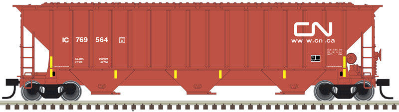 Atlas Trainman HO 20006654 Thrall 4750 Covered Hopper w/Conspicuity Stripes Canadian National IC #769578