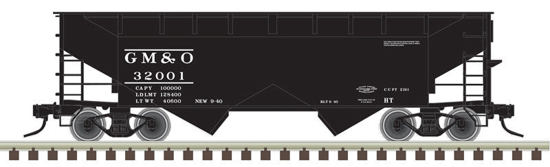 Atlas Trainman HO 20007434 Offset-Side 2-Bay Open Hopper Gulf, Mobile & Ohio GM&O #32033