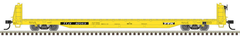 Atlas Trainman HO 20007970 62' Short Bulkhead Flat Car TTX TTJX #82099