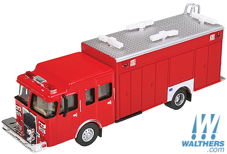 Walthers Scene Master HO 949-13802 Fire Department Hazardous Materials Fire Truck Red