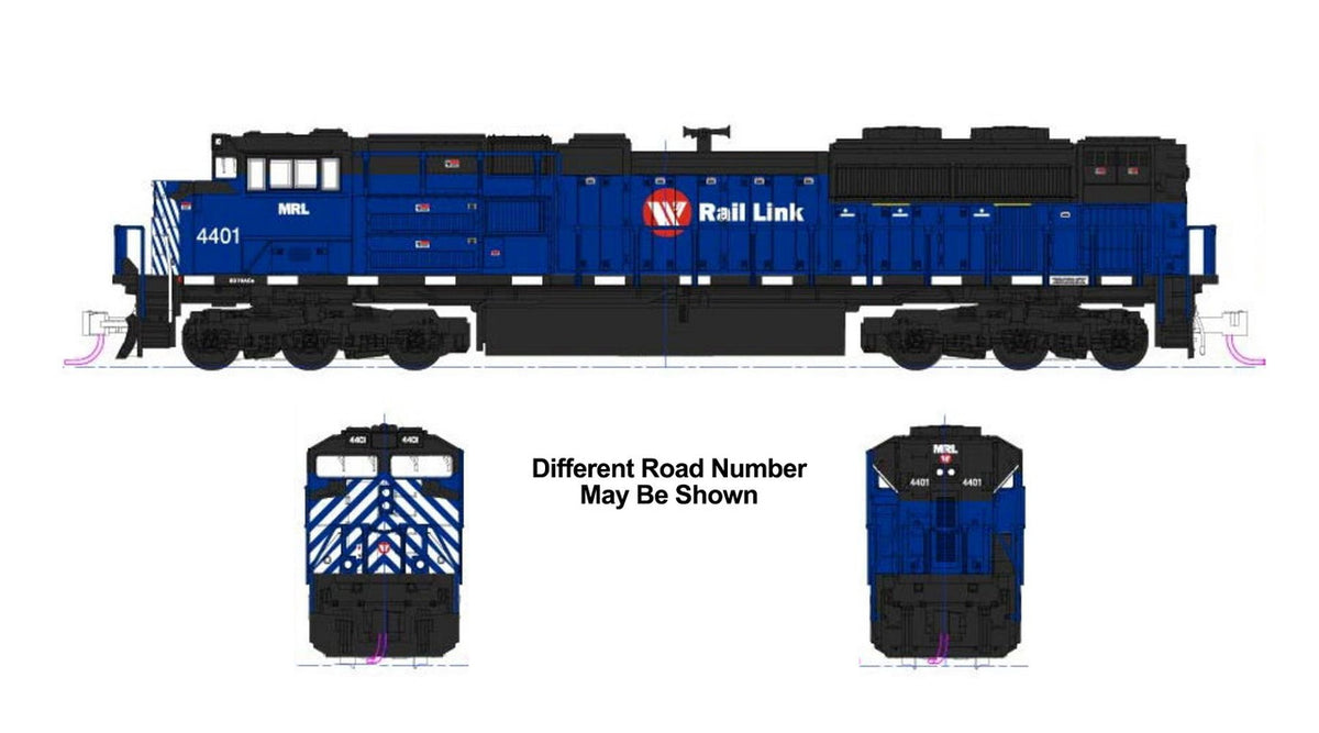 Kato N 176-8531-LS-DMW with DCC/ESU LokSound V5 EMD SD70ACe Locomotive with Nose Headlight Montana Rail Link MRL #4401