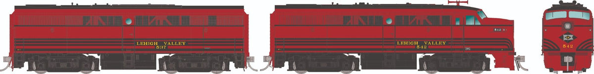 Rapido Trains Inc HO 37551 DCC/ESU LokSound V5 Equipped ALCo FA-1 + FB-1 Locomotive Set Lehigh Valley LV #542 + #537