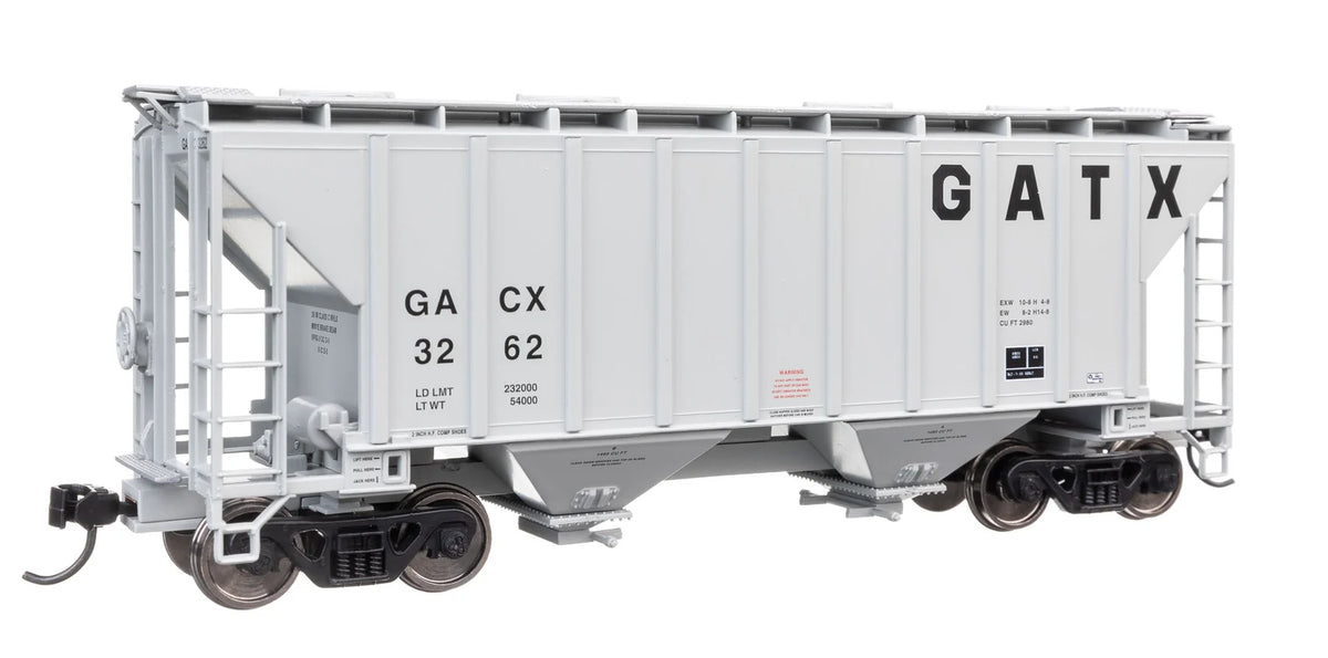 Walthers Mainline HO 910-8512 37' 2980 Cubic-Foot 2-Bay Covered Hopper General American Tank Car/GATX GACX #3262