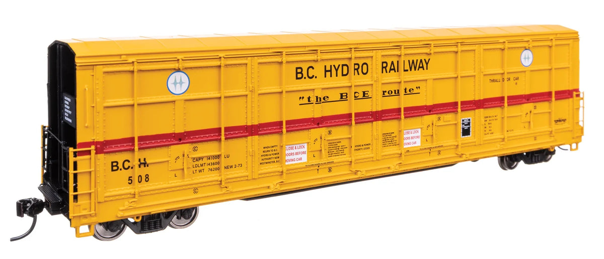 WalthersProto HO 920-101942 56' Thrall All-Door Boxcar BC Hydro BCH #508