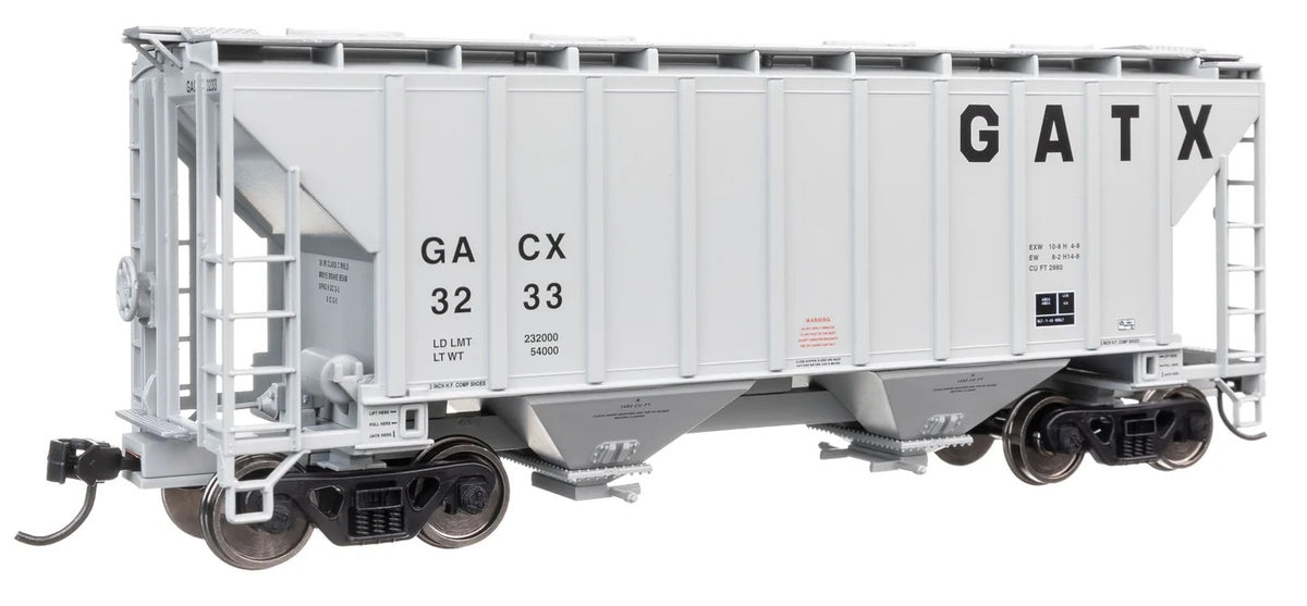 Walthers Mainline HO 910-8511 37' 2980 Cubic-Foot 2-Bay Covered Hopper General American Tank Car/GATX GACX #3233