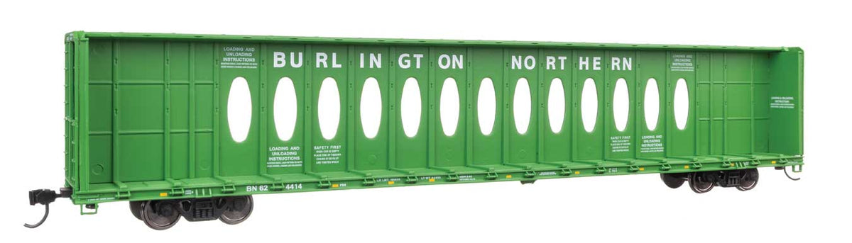 Walthers Mainline HO 910-50732 72' Centerbeam Flatcar w/Opera Windows Burlington Northern BN #624414