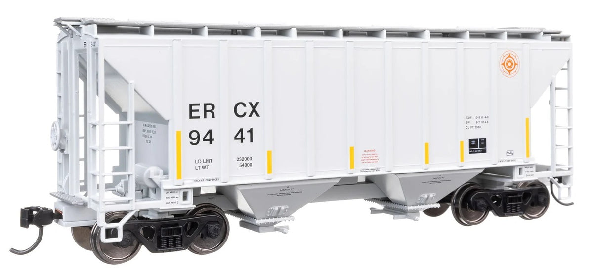 Walthers Mainline HO 910-8508 37' 2980 Cubic-Foot 2-Bay Covered Hopper ERCX #9441