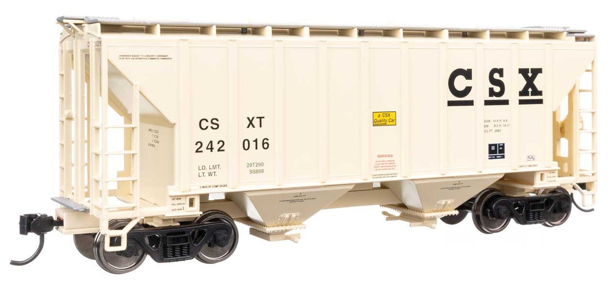 Walthers Mainline HO 910-8506 37' 2980 Cubic-Foot 2-Bay Covered Hopper CSX Transportation CSXT #242016
