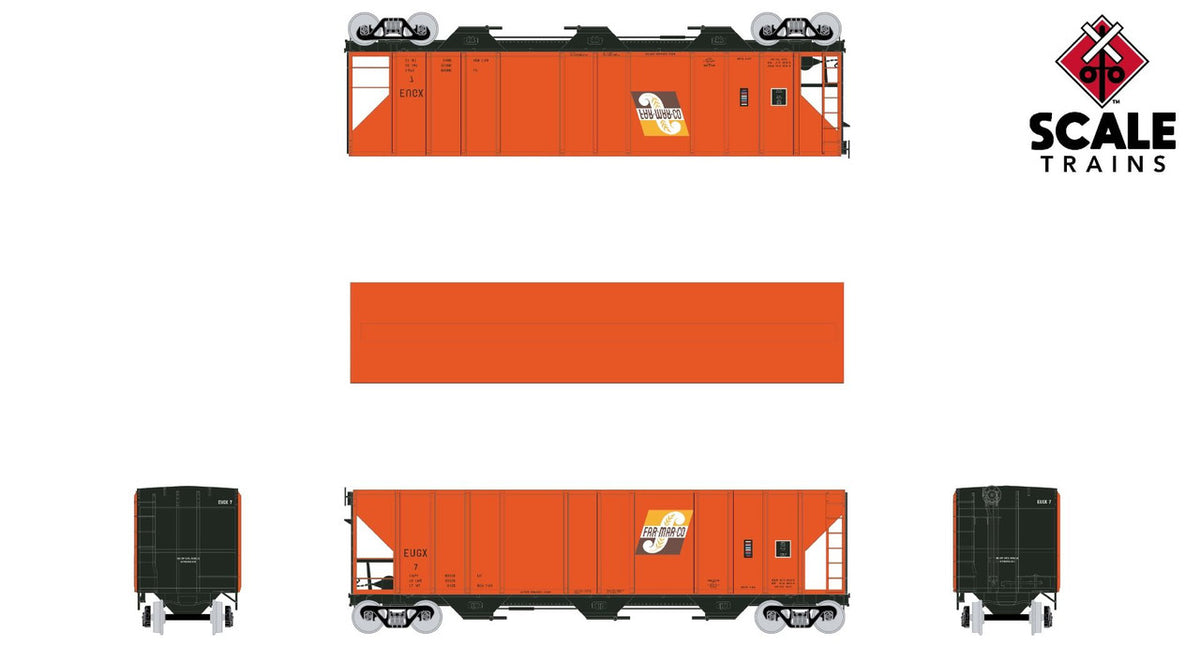 ExactRail N 53019-3 Pullman-Standard 4427 Covered Hopper Far-Mar-Co '1972 Repaint' EUGX #13