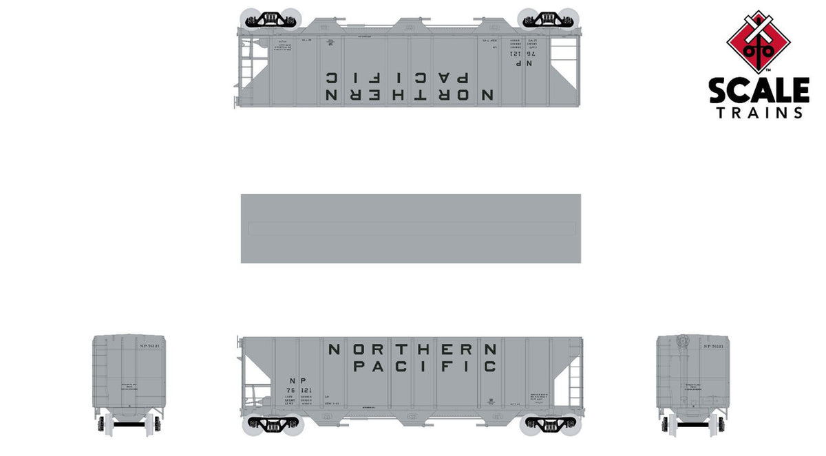 ExactRail N 53017-3 Pullman-Standard 4427 Covered Hopper Northern Pacific '1965 As Delivered - Billboard' NP #76147