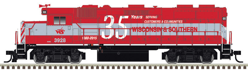 Atlas Master Silver Series N 40005911 DCC Ready EMD GP39-2 Phase I Locomotive Wisconsin & Southern '35th Anniversary' WSOR #3928