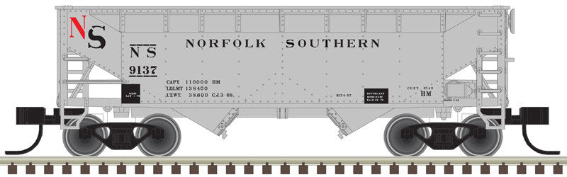Atlas Master N 50006140 2-Bay Offset-Side Hopper with Flat Ends & Load Norfolk Southern 'Original' NS #9137