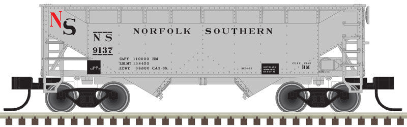 Atlas Master N 50006141 2-Bay Offset-Side Hopper with Flat Ends & Load Norfolk Southern 'Original' NS #9171